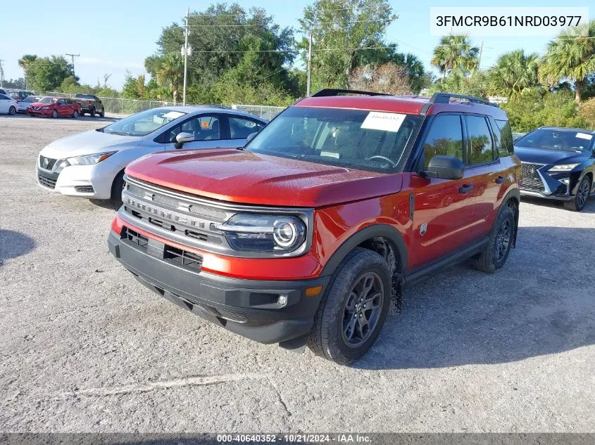 2022 Ford Bronco Sport Big Bend VIN: 3FMCR9B61NRD03977 Lot: 40640352