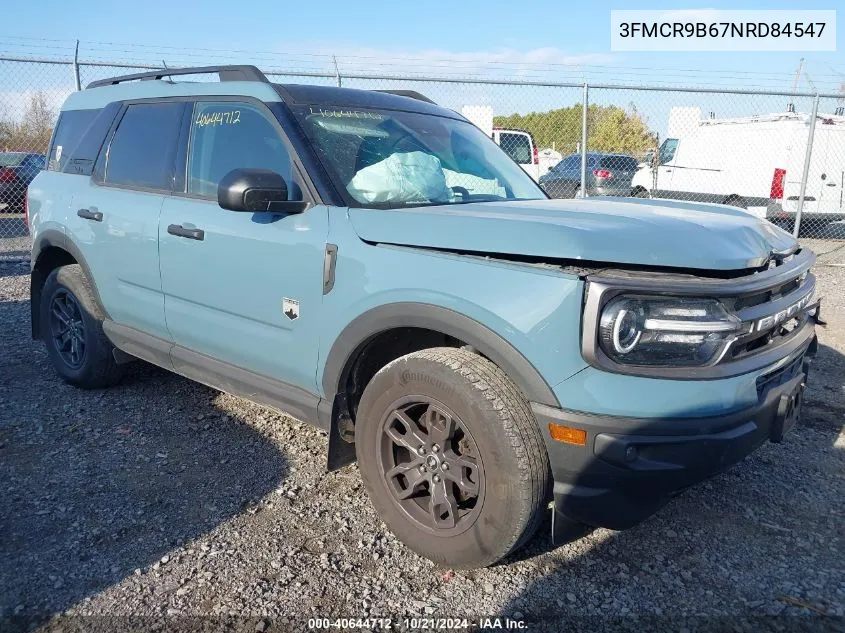 2022 Ford Bronco Sport Big Bend VIN: 3FMCR9B67NRD84547 Lot: 40644712