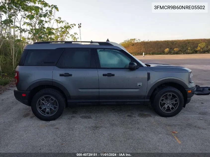 2022 Ford Bronco Sport Big Bend VIN: 3FMCR9B60NRE05502 Lot: 40729151