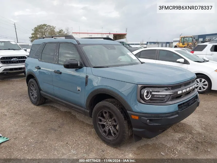 2022 Ford Bronco Sport Big Bend VIN: 3FMCR9B6XNRD78337 Lot: 40775425