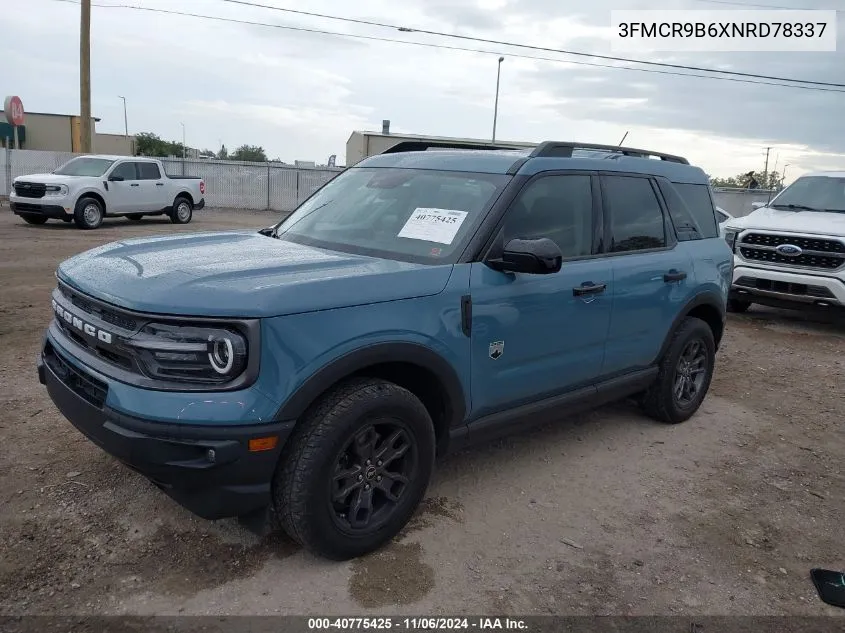 2022 Ford Bronco Sport Big Bend VIN: 3FMCR9B6XNRD78337 Lot: 40775425