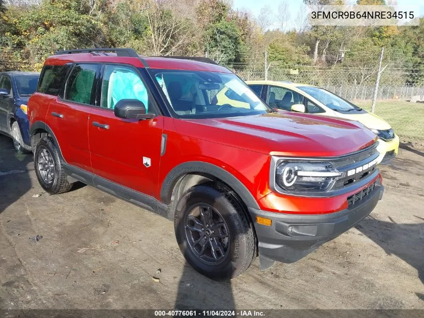 2022 Ford Bronco Sport Big Bend VIN: 3FMCR9B64NRE34515 Lot: 40776061