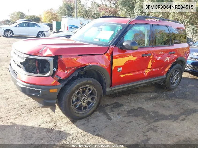 2022 Ford Bronco Sport Big Bend VIN: 3FMCR9B64NRE34515 Lot: 40776061