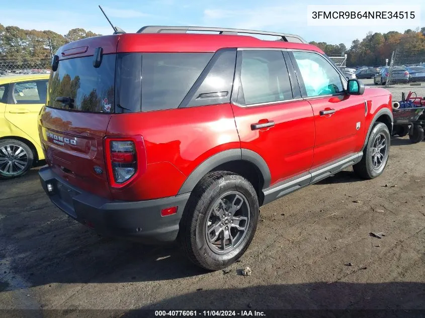 2022 Ford Bronco Sport Big Bend VIN: 3FMCR9B64NRE34515 Lot: 40776061