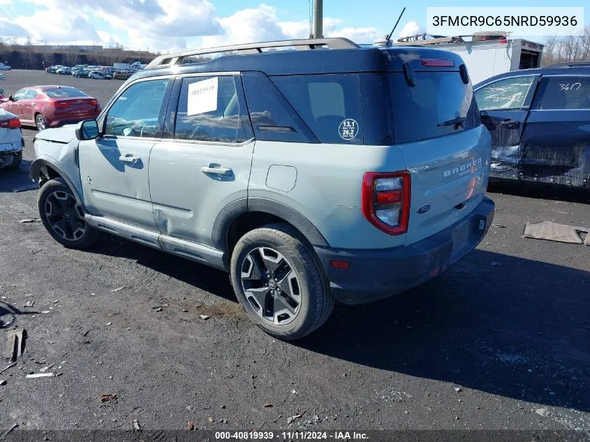 2022 Ford Bronco Sport Outer Banks VIN: 3FMCR9C65NRD59936 Lot: 40819939