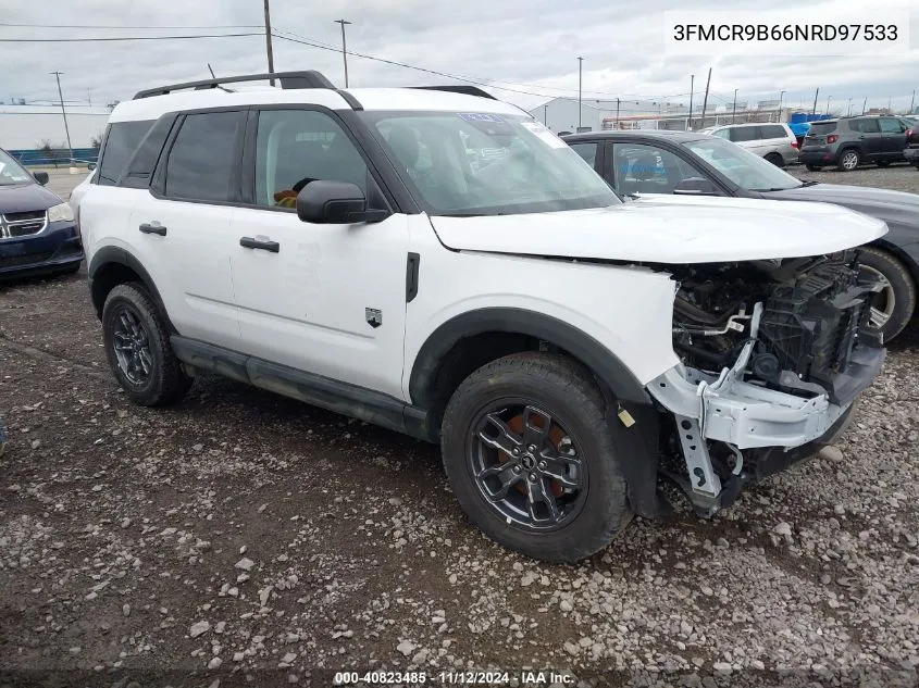 2022 Ford Bronco Sport Big Bend VIN: 3FMCR9B66NRD97533 Lot: 40823485