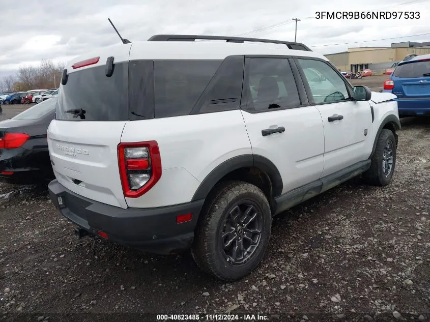 2022 Ford Bronco Sport Big Bend VIN: 3FMCR9B66NRD97533 Lot: 40823485