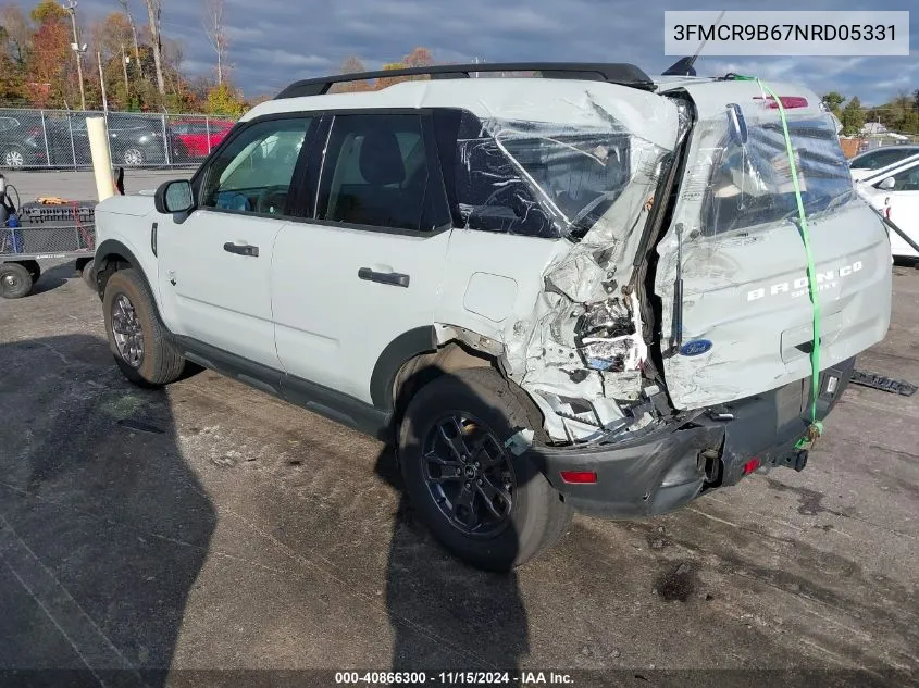 2022 Ford Bronco Sport Big Bend VIN: 3FMCR9B67NRD05331 Lot: 40866300