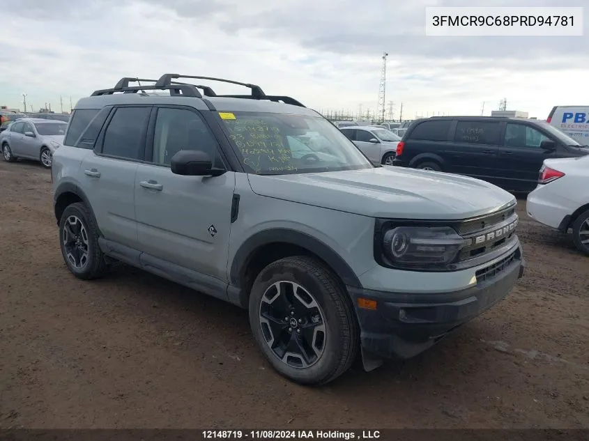 2023 Ford Bronco Sport Outer Banks VIN: 3FMCR9C68PRD94781 Lot: 12148719