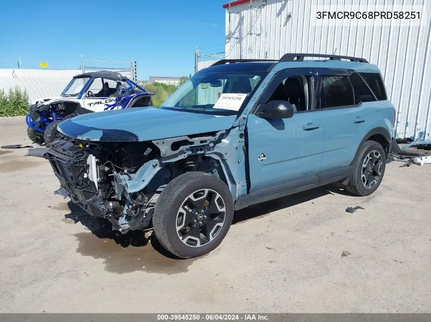 2023 Ford Bronco Sport Outer Banks VIN: 3FMCR9C68PRD58251 Lot: 39545250