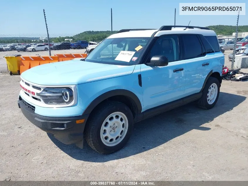 2023 Ford Bronco Sport Heritage VIN: 3FMCR9G65PRD65071 Lot: 39837760