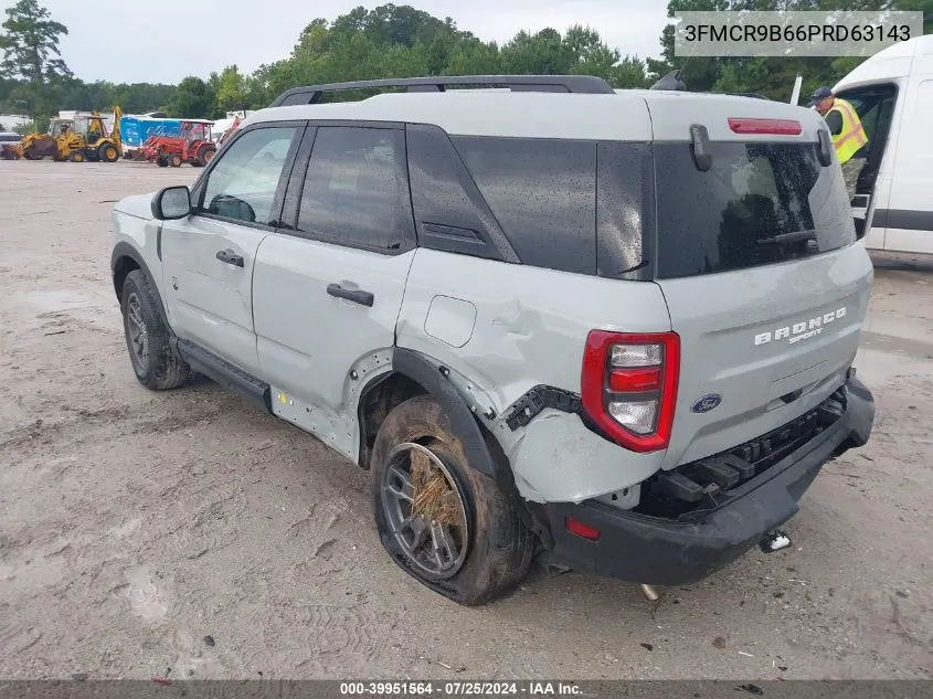 2023 Ford Bronco Sport Big Bend VIN: 3FMCR9B66PRD63143 Lot: 39951564