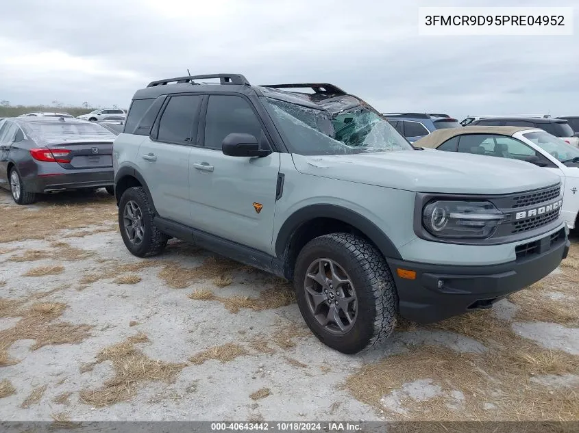 2023 Ford Bronco Sport Badlands VIN: 3FMCR9D95PRE04952 Lot: 40643442