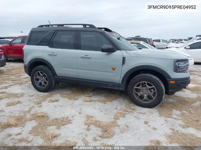 2023 Ford Bronco Sport Badlands VIN: 3FMCR9D95PRE04952 Lot: 40643442