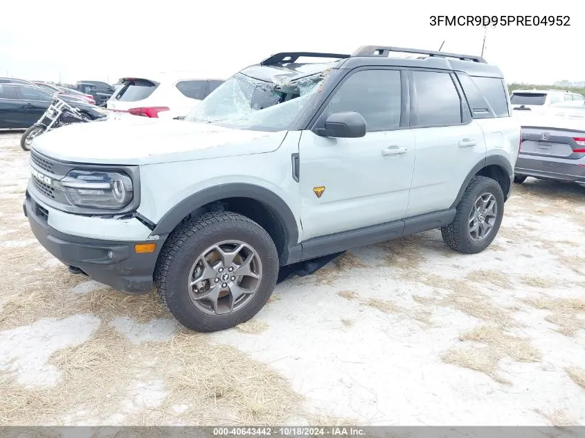 2023 Ford Bronco Sport Badlands VIN: 3FMCR9D95PRE04952 Lot: 40643442