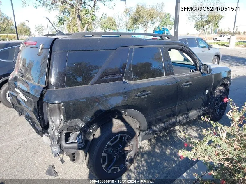 2023 Ford Bronco Sport Outer Banks VIN: 3FMCR9C62PRD51571 Lot: 40666610