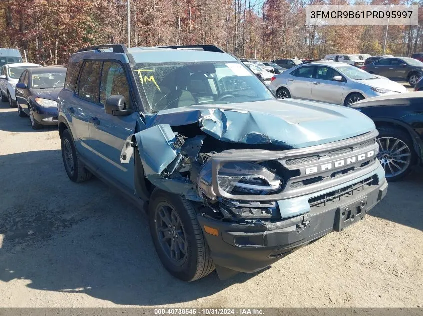 2023 Ford Bronco Sport Big Bend VIN: 3FMCR9B61PRD95997 Lot: 40738545