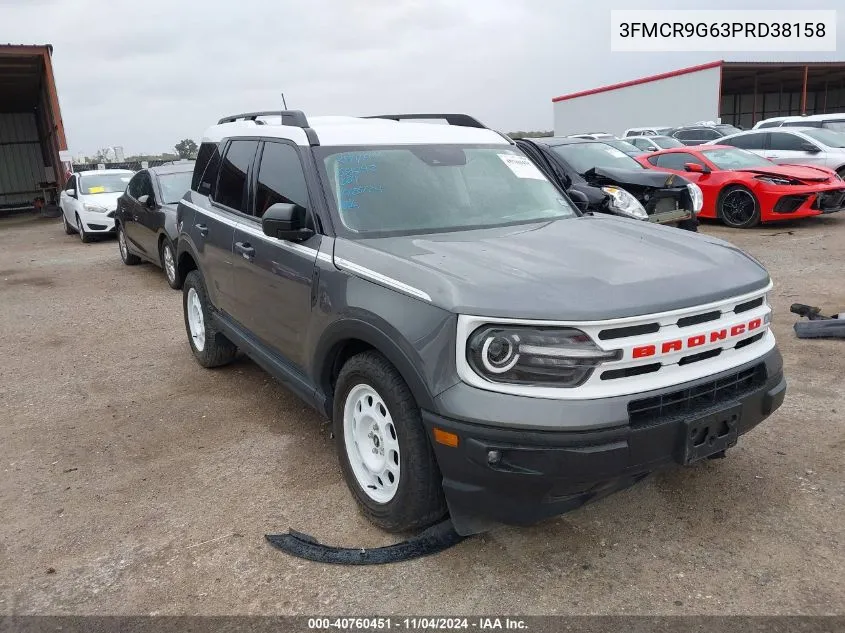 2023 Ford Bronco Sport Heritage VIN: 3FMCR9G63PRD38158 Lot: 40760451