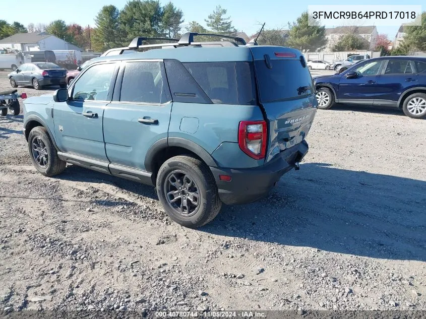 2023 Ford Bronco Sport Big Bend VIN: 3FMCR9B64PRD17018 Lot: 40780744