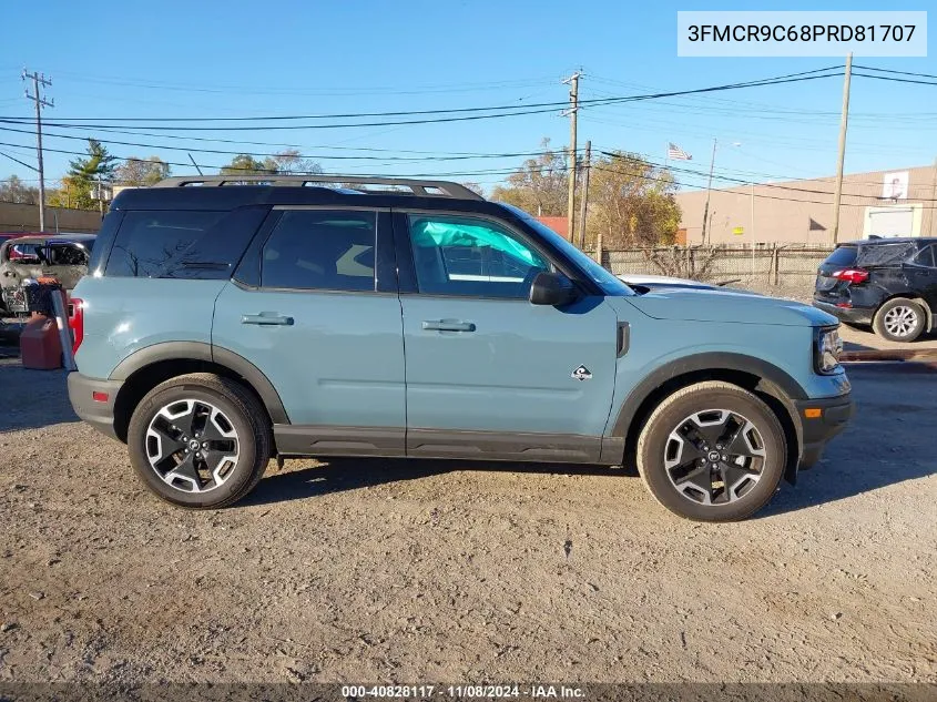 2023 Ford Bronco Sport Outer Banks VIN: 3FMCR9C68PRD81707 Lot: 40828117