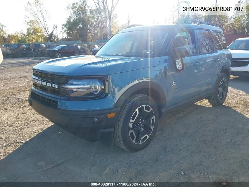 2023 Ford Bronco Sport Outer Banks VIN: 3FMCR9C68PRD81707 Lot: 40828117