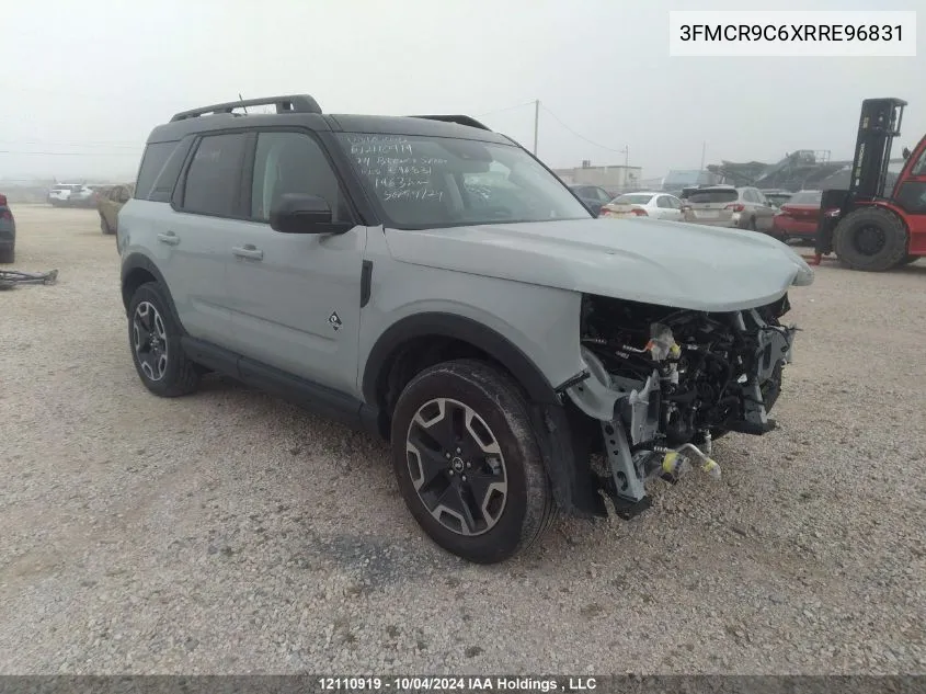 2024 Ford Bronco Sport Outer Banks VIN: 3FMCR9C6XRRE96831 Lot: 12110919