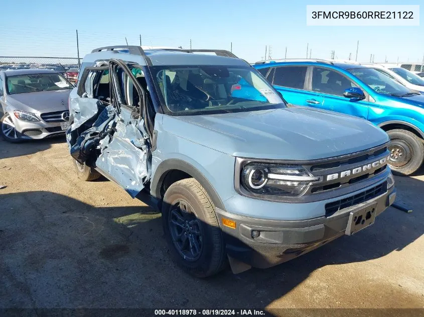 2024 Ford Bronco Sport Big Bend VIN: 3FMCR9B60RRE21122 Lot: 40118978