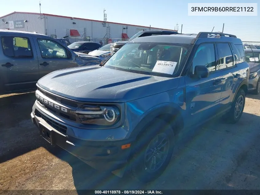 2024 Ford Bronco Sport Big Bend VIN: 3FMCR9B60RRE21122 Lot: 40118978