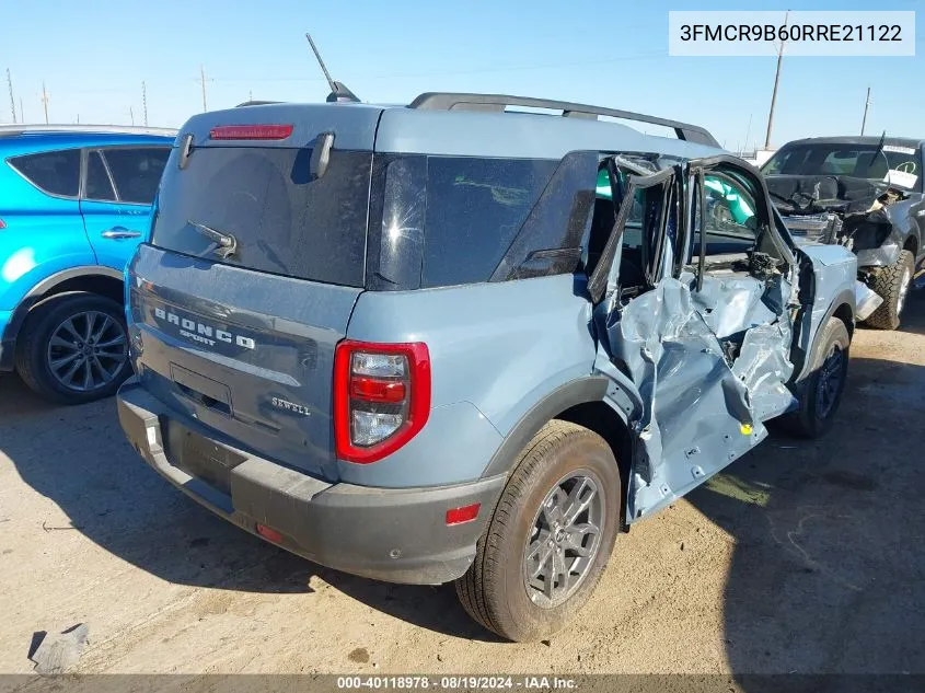 2024 Ford Bronco Sport Big Bend VIN: 3FMCR9B60RRE21122 Lot: 40118978