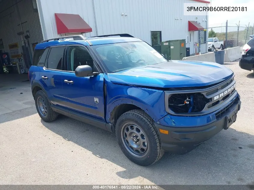 2024 Ford Bronco Sport Big Bend VIN: 3FMCR9B60RRE20181 Lot: 40176541