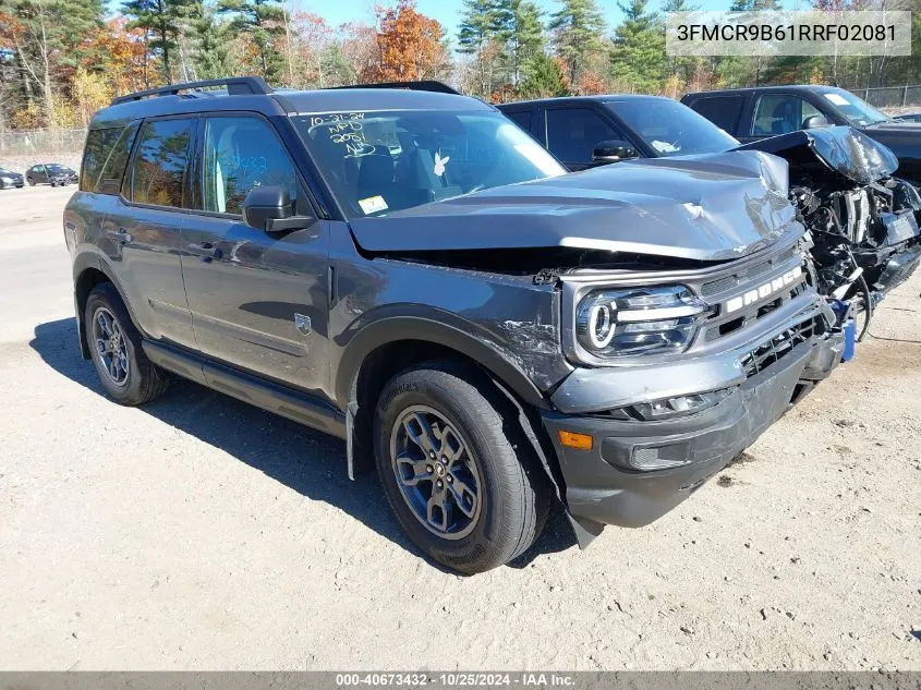 2024 Ford Bronco Sport Big Bend VIN: 3FMCR9B61RRF02081 Lot: 40673432