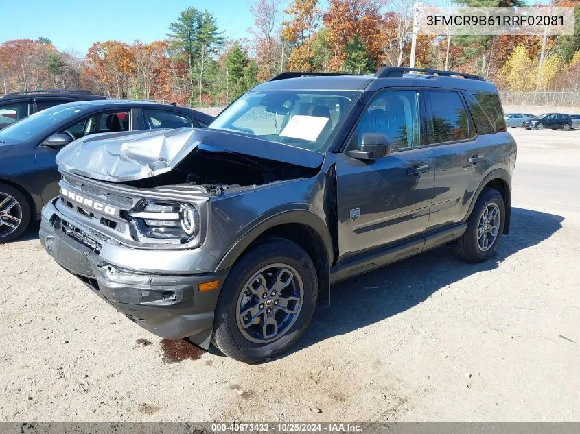 2024 Ford Bronco Sport Big Bend VIN: 3FMCR9B61RRF02081 Lot: 40673432