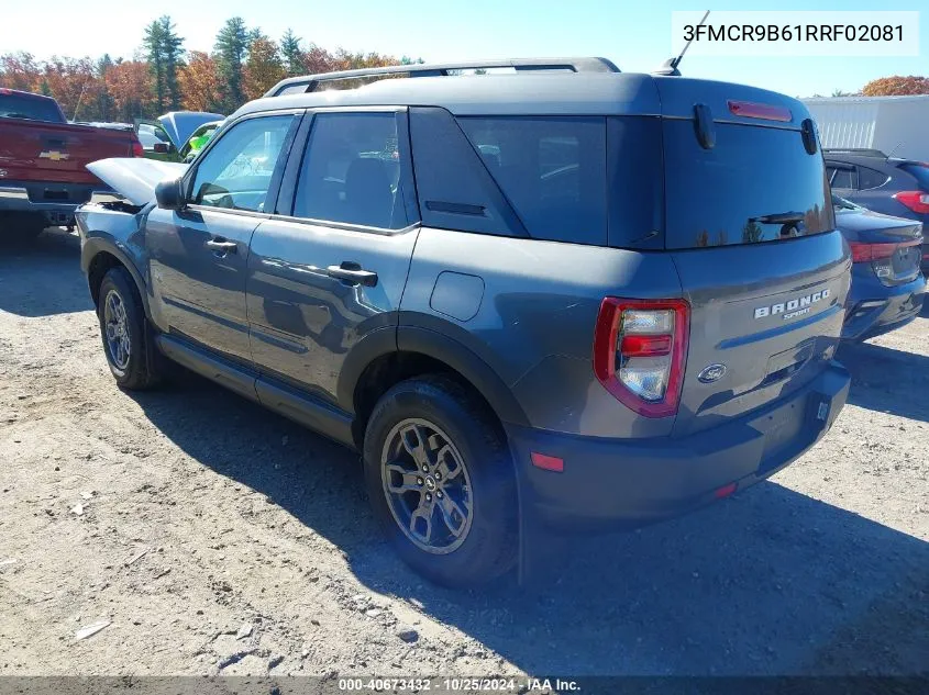 2024 Ford Bronco Sport Big Bend VIN: 3FMCR9B61RRF02081 Lot: 40673432