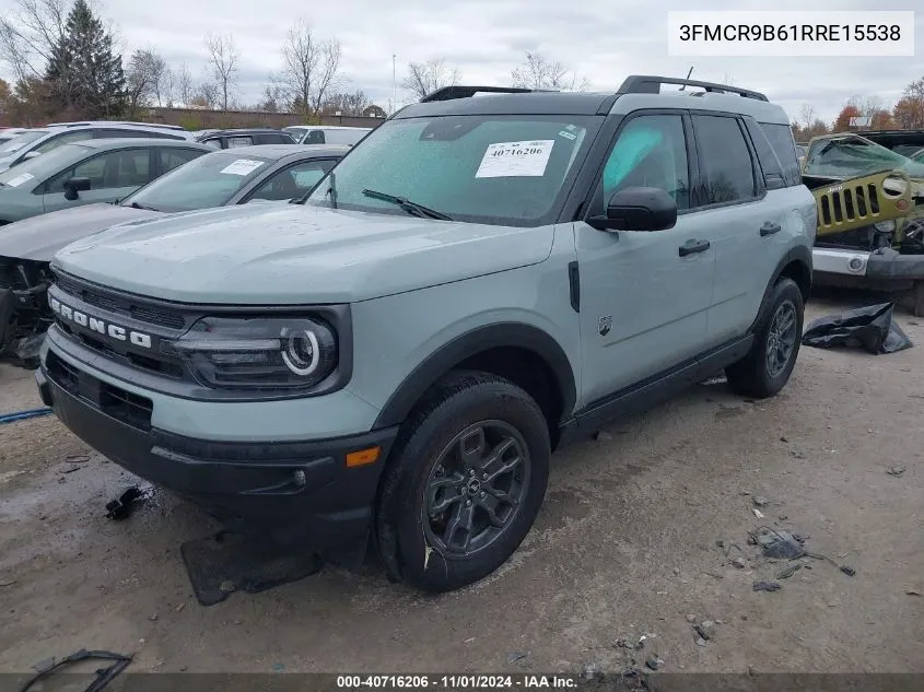 2024 Ford Bronco Sport Big Bend VIN: 3FMCR9B61RRE15538 Lot: 40716206