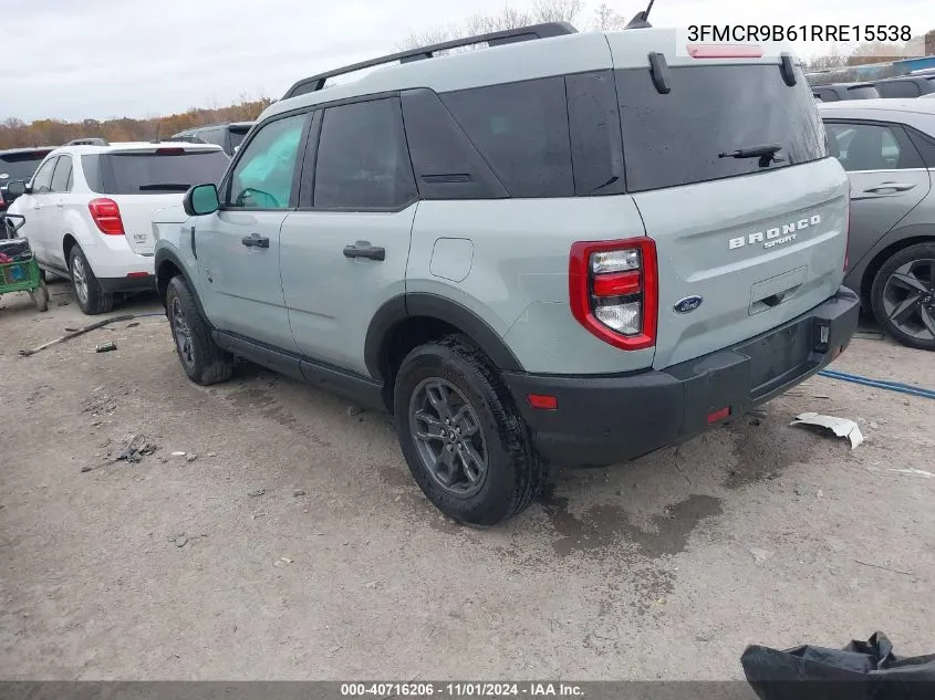 2024 Ford Bronco Sport Big Bend VIN: 3FMCR9B61RRE15538 Lot: 40716206