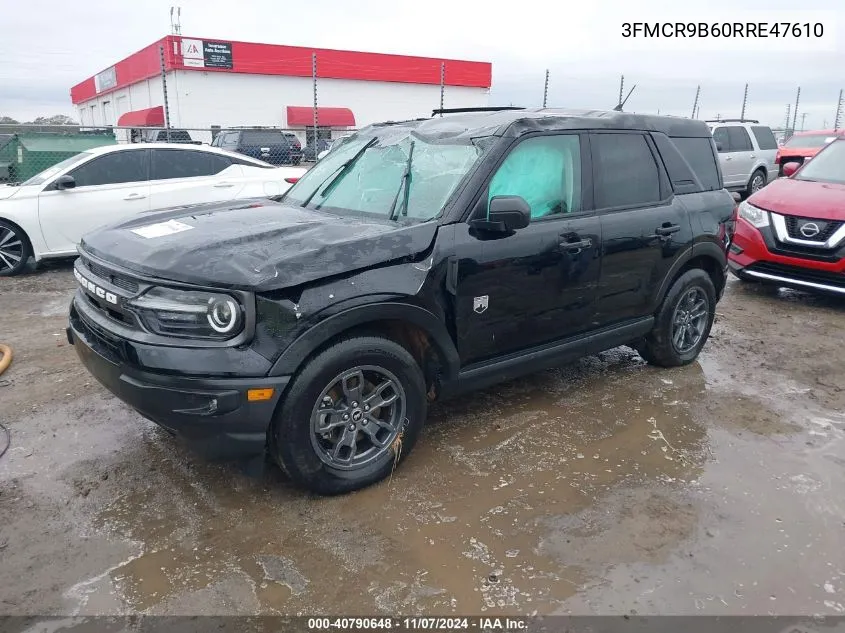 2024 Ford Bronco Sport Big Bend VIN: 3FMCR9B60RRE47610 Lot: 40790648