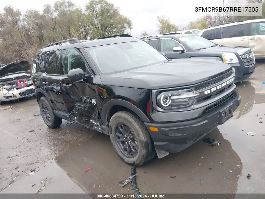 2024 Ford Bronco Sport Big Bend VIN: 3FMCR9B67RRE17505 Lot: 40834799