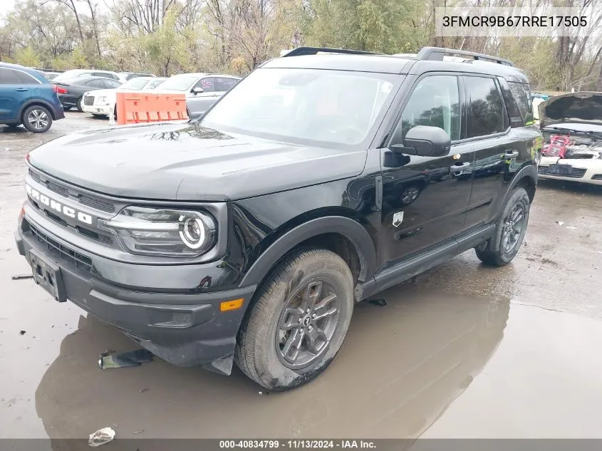 2024 Ford Bronco Sport Big Bend VIN: 3FMCR9B67RRE17505 Lot: 40834799