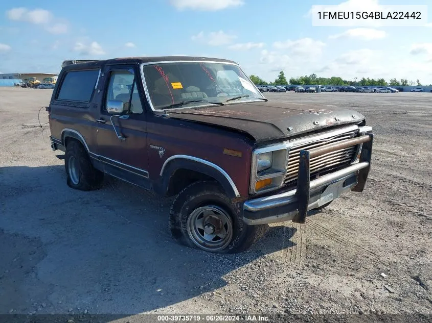 1981 Ford Bronco U100 VIN: 1FMEU15G4BLA22442 Lot: 39735719