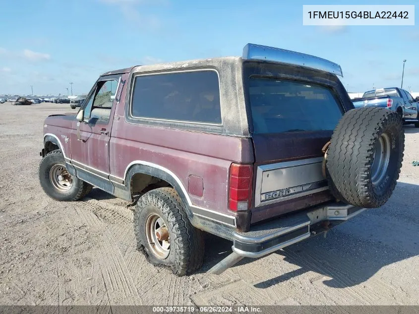 1981 Ford Bronco U100 VIN: 1FMEU15G4BLA22442 Lot: 39735719