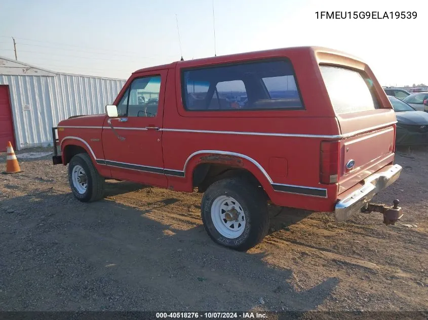 1984 Ford Bronco U100 VIN: 1FMEU15G9ELA19539 Lot: 40518276