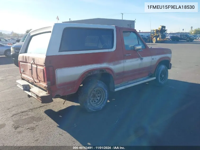 1984 Ford Bronco U100 VIN: 1FMEU15F9ELA18530 Lot: 40763491