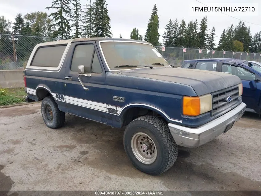 1987 Ford Bronco U100 VIN: 1FMEU15N1HLA72710 Lot: 40418797