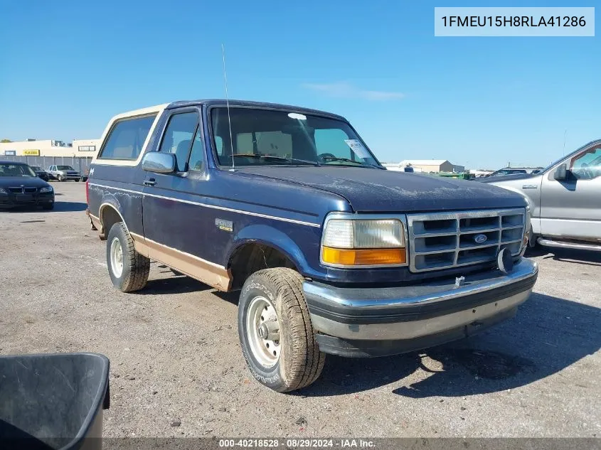 1994 Ford Bronco U100 VIN: 1FMEU15H8RLA41286 Lot: 40218528