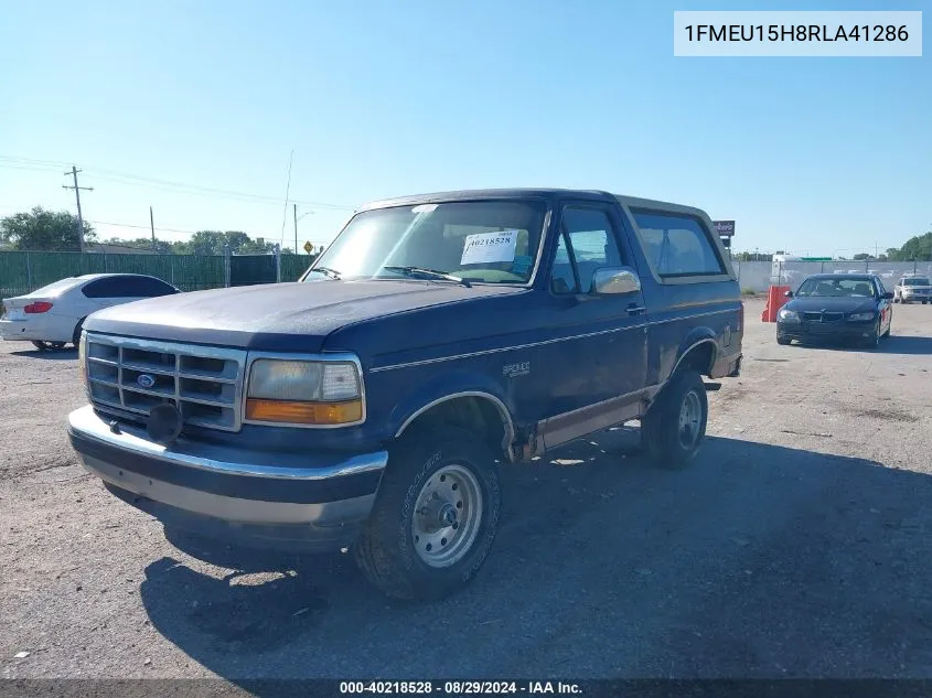 1994 Ford Bronco U100 VIN: 1FMEU15H8RLA41286 Lot: 40218528