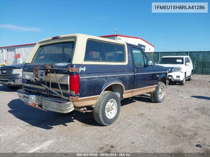 1994 Ford Bronco U100 VIN: 1FMEU15H8RLA41286 Lot: 40218528