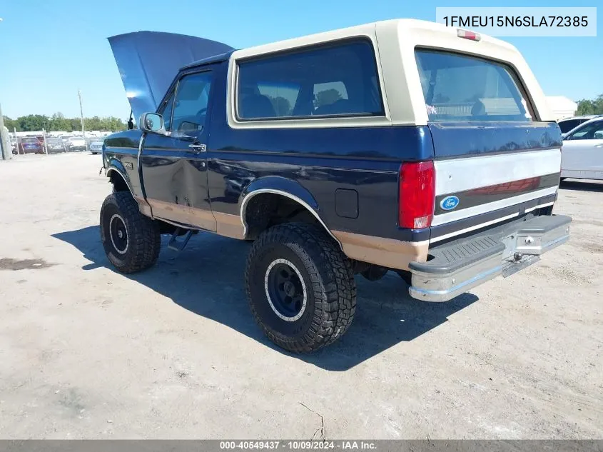 1995 Ford Bronco U100 VIN: 1FMEU15N6SLA72385 Lot: 40549437