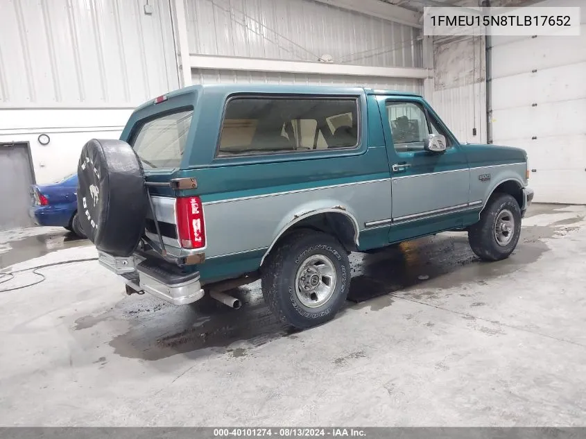 1996 Ford Bronco U100 VIN: 1FMEU15N8TLB17652 Lot: 40101274