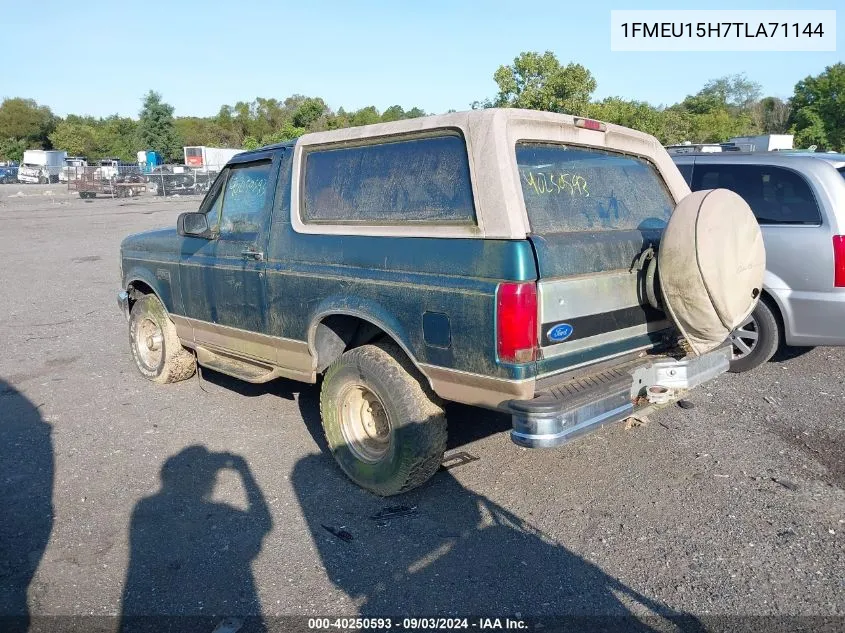 1996 Ford Bronco U100 VIN: 1FMEU15H7TLA71144 Lot: 40250593