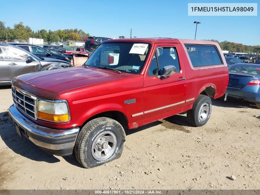 1996 Ford Bronco U100 VIN: 1FMEU15H5TLA98049 Lot: 40617901